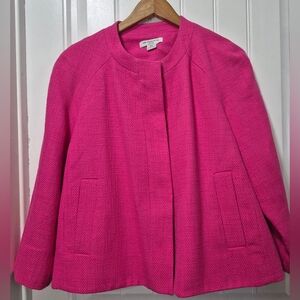 Womens Pink Textured Blazer By Liz Claiborne Size XL Petite